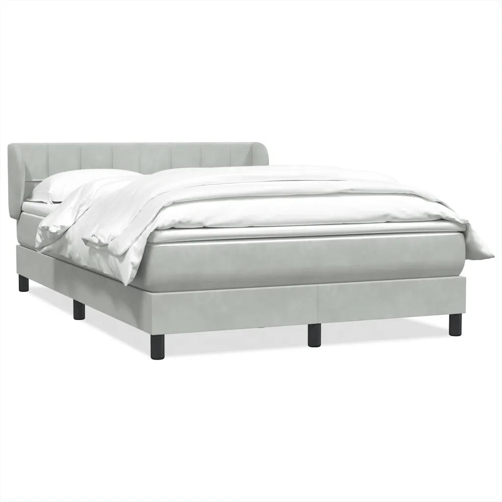 Giroletto a Molle con Materasso Grigio Chiaro 160x220cm Velluto 3317571
