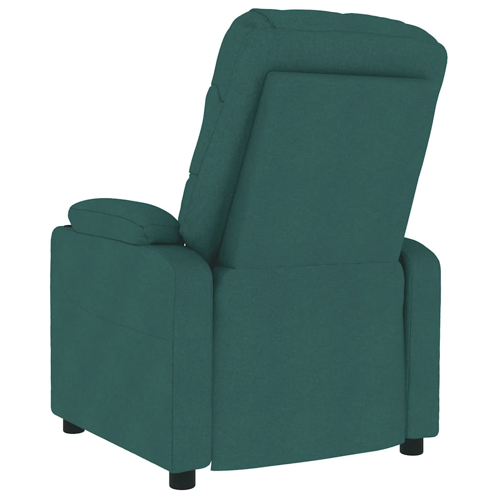 Poltrona Massaggiante | Sedia Relax Verde Scuro in Tessuto