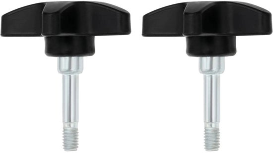 Set di sostituzione per manopola 2 pezzi - M6 viti a vite - Regolazione di altezza - per rollator/seggiolino - colore nero - facile da installare - sostituzione manopola