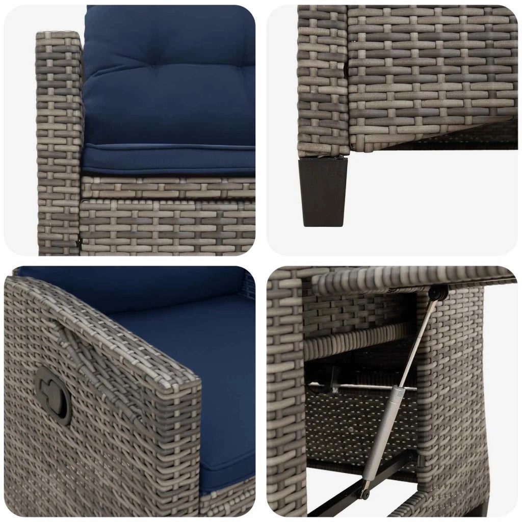 Sedia da giardino reclinabile 56 x 60 x 112 cm acciaio 42026847