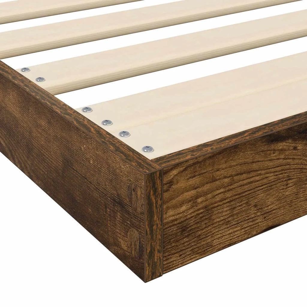 Struttura letto a terra Rovere fumé 80 x 200 cm 893536
