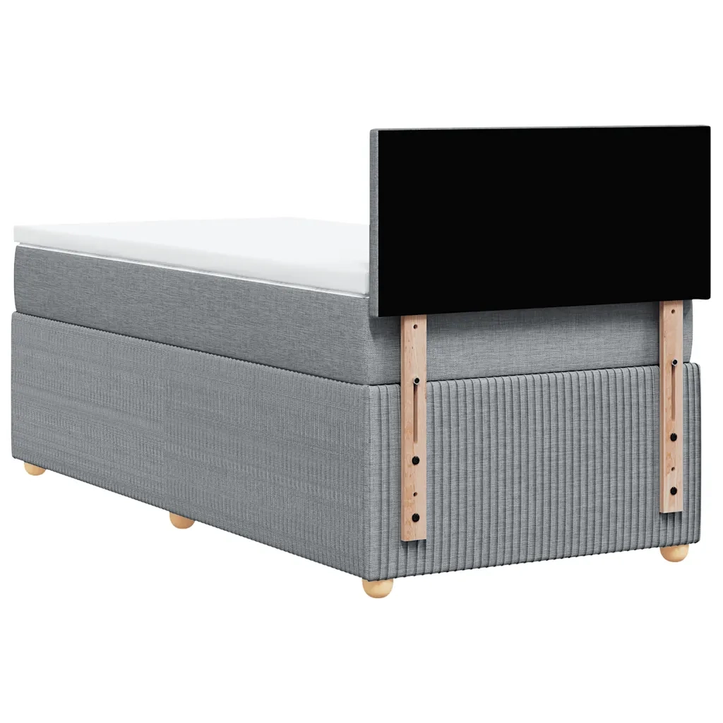 vidaXL Giroletto a Molle con Materasso Grigio Chiaro 80x200 cm Tessuto