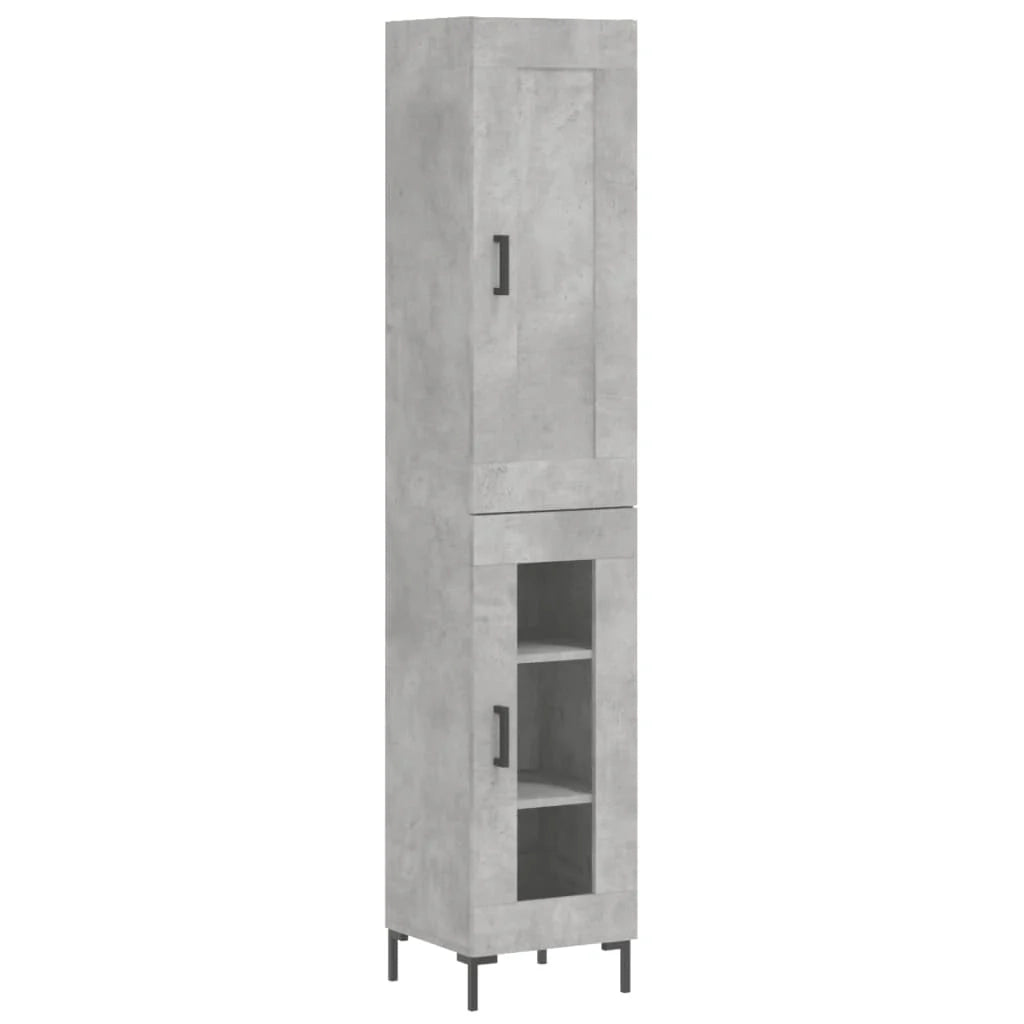 Buffet credenza cassettiera mobiletto mobile contenitore organizer per cucina soggiorno salotto alto 34,5 x 34 x 180 cm legno ingegnerizzato grigio 02_0034394