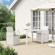 Sedie da pranzo da giardino 2 pcs Bianco e Tortora PP 899999