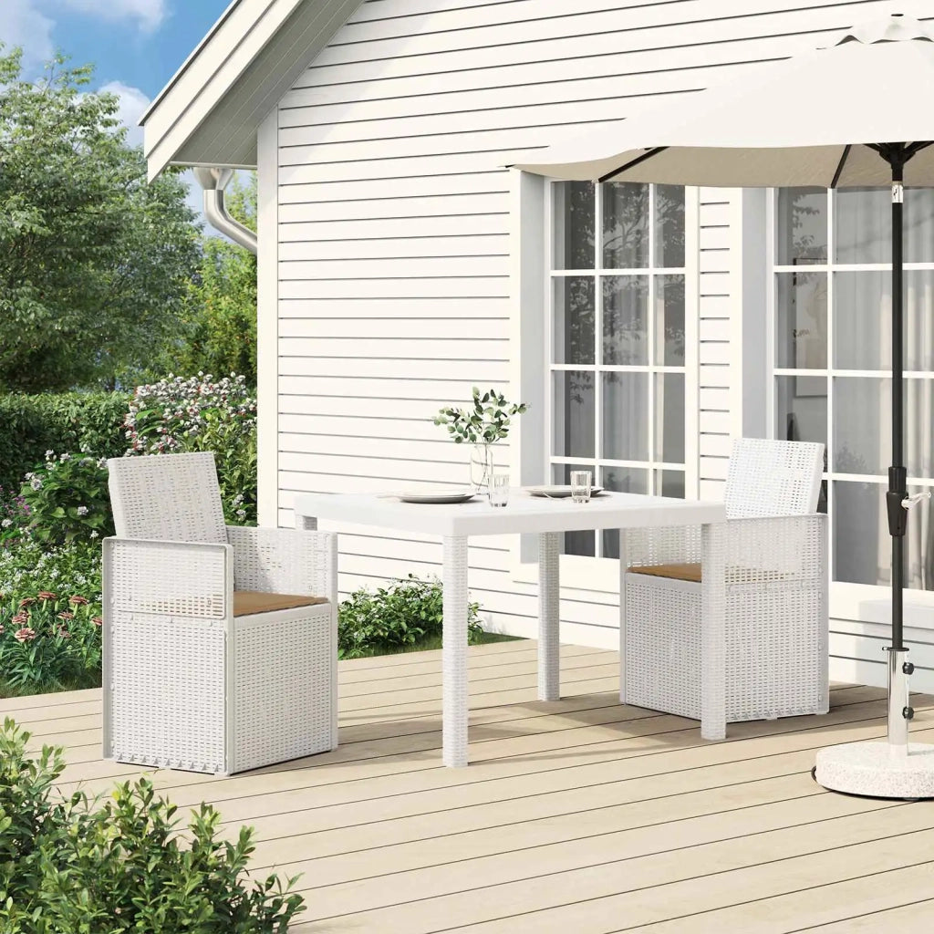 Sedie da pranzo da giardino 2 pcs Bianco e Tortora PP 899999