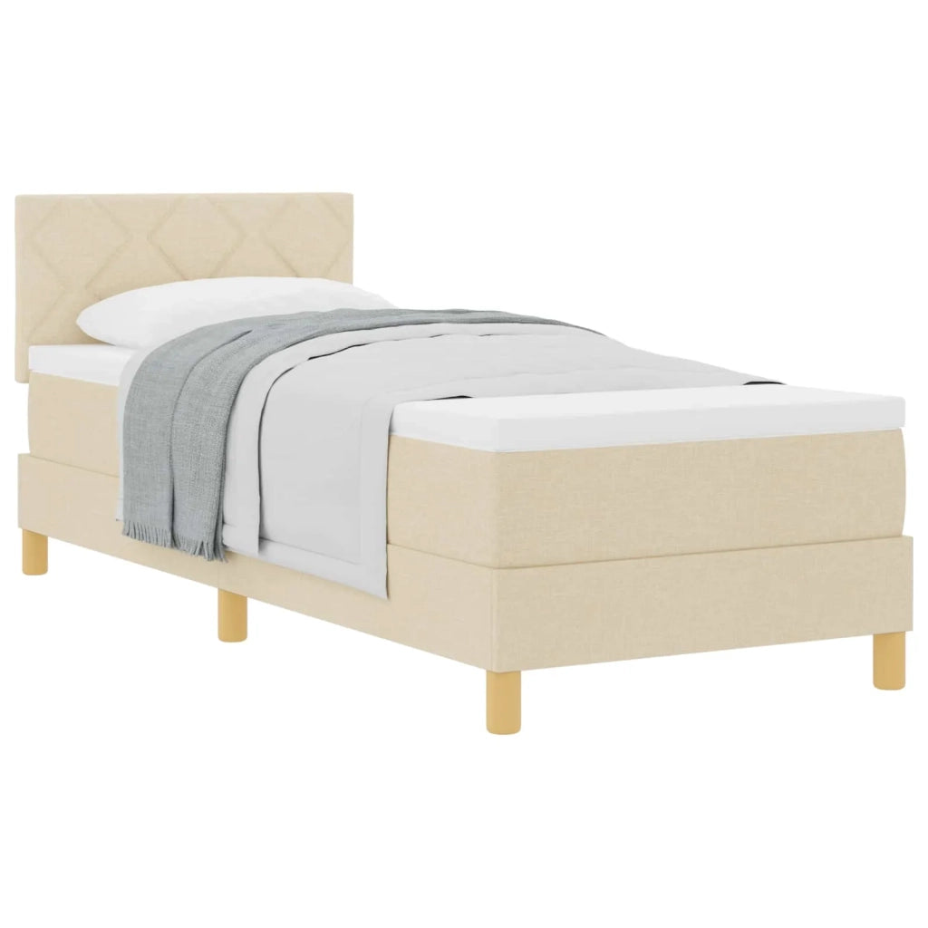 Letto a molle con cuscino Crema 80 x 200 cm Tessuto 3338956