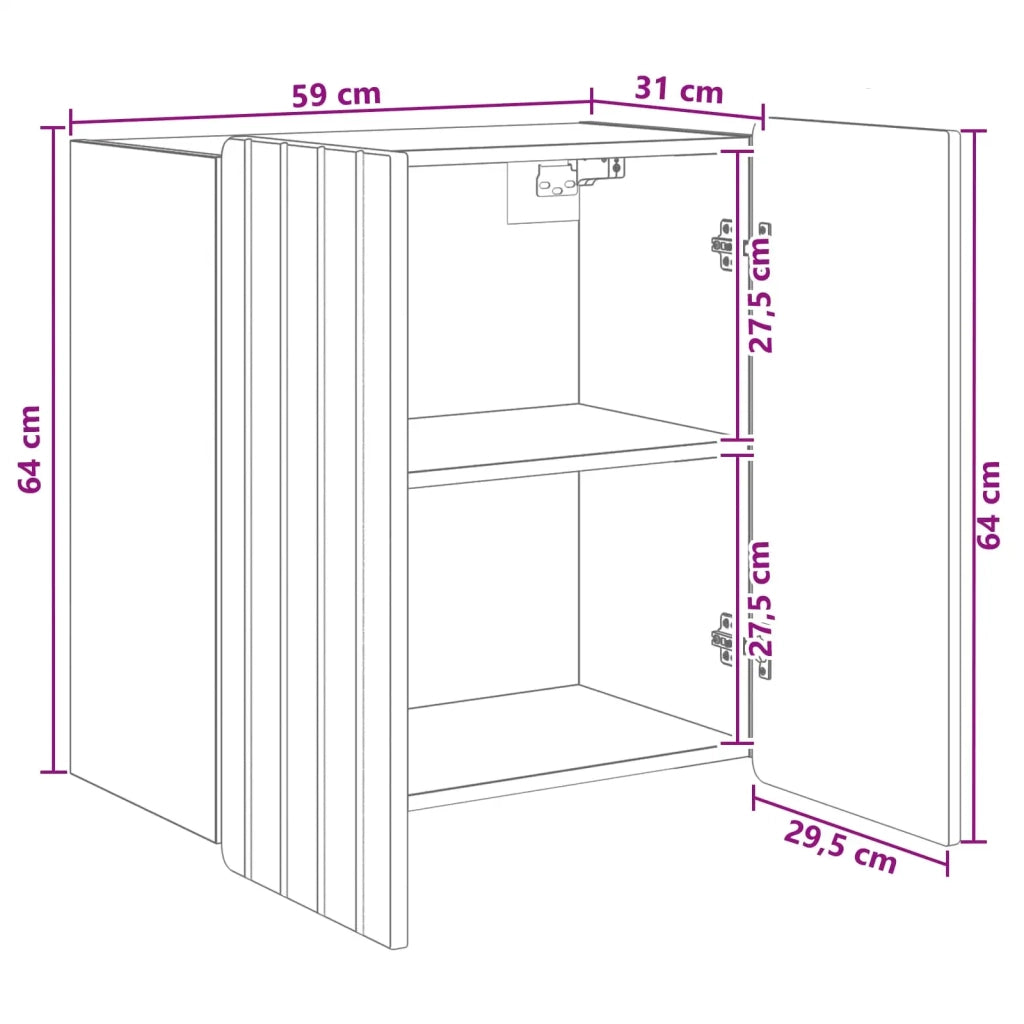 Mobiletto a muro Bianco 59 x 31 x 64 cm Legno ingegnerizzato 898235