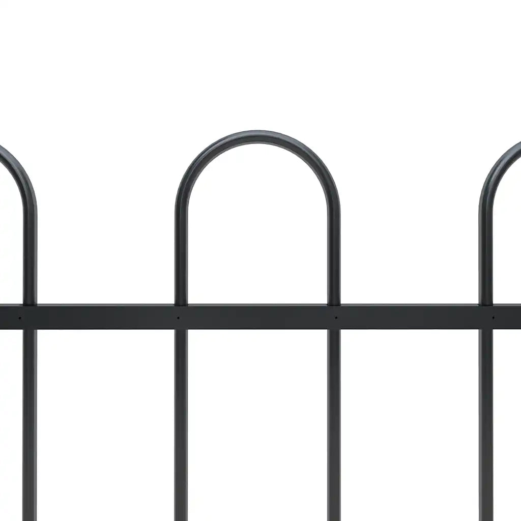 Recinzione da Giardino con Parte Superiore ad Anello in Acciaio 1172x150 cm Nero 277680