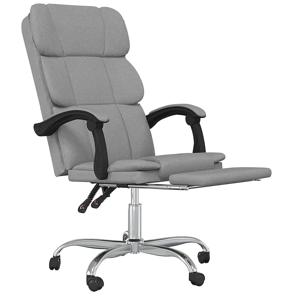Sedia per studi-Poltrona da Ufficio Reclinabile Grigio Chiaro in Tessuto 488820