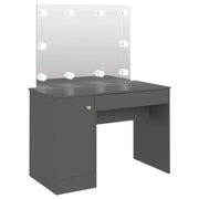 Toeletta | Tavolo da Trucco con Luci LED 110x55x145 cm in MDF Grigia