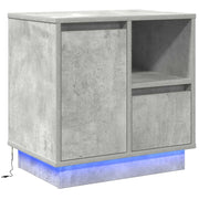 Comodino | Armadio da Notte | Mobiletto da notte con cassetto Grigio cemento 50 x 34,5 x 50 cm.