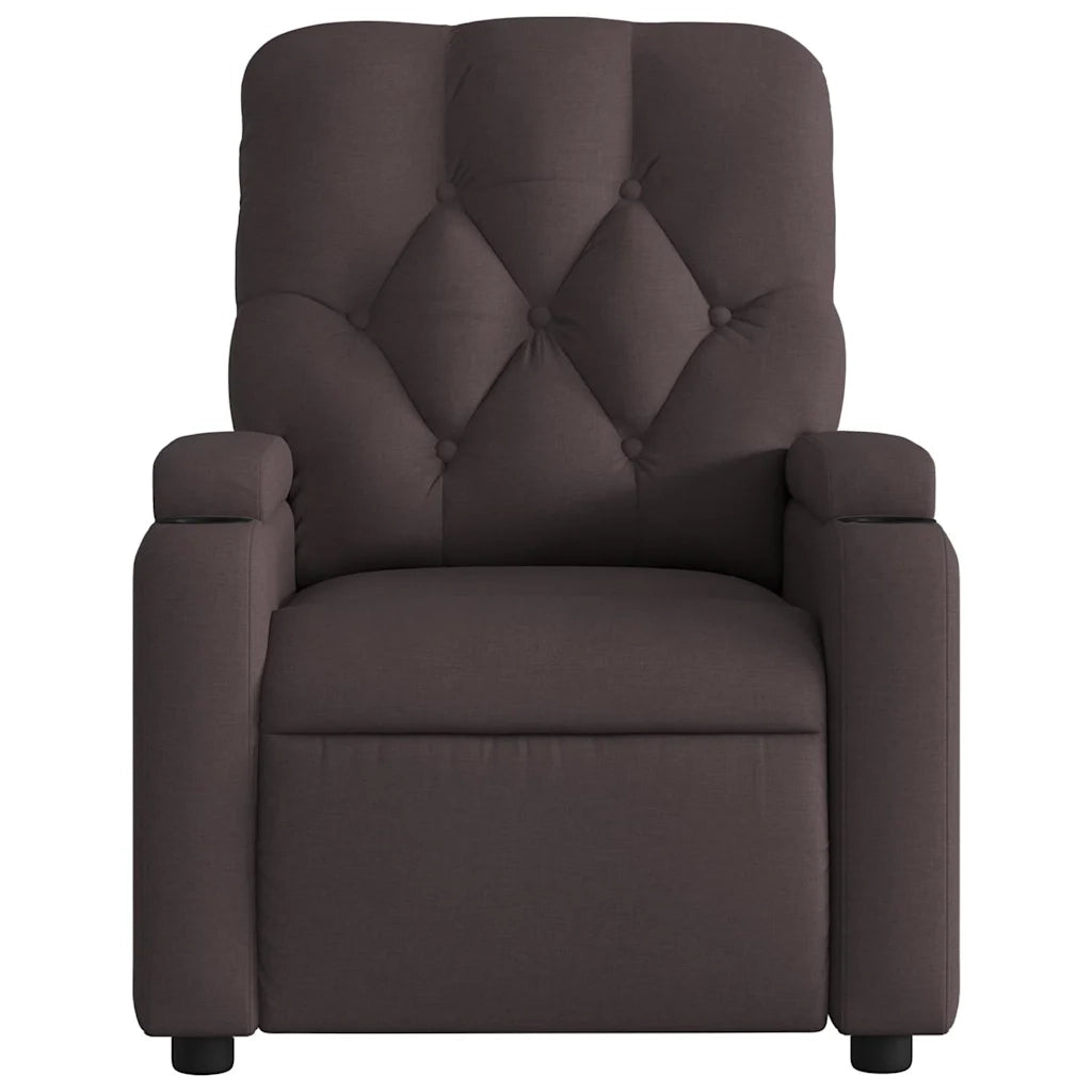 Poltrona | Sedia Relax Elettrica Reclinabile Marrone Scuro in Tessuto