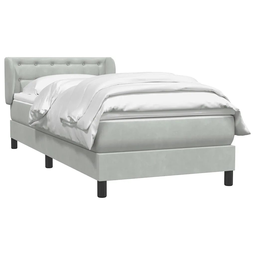 Giroletto a Molle con Materasso Grigio Chiaro 80x210 cm Velluto 3317841
