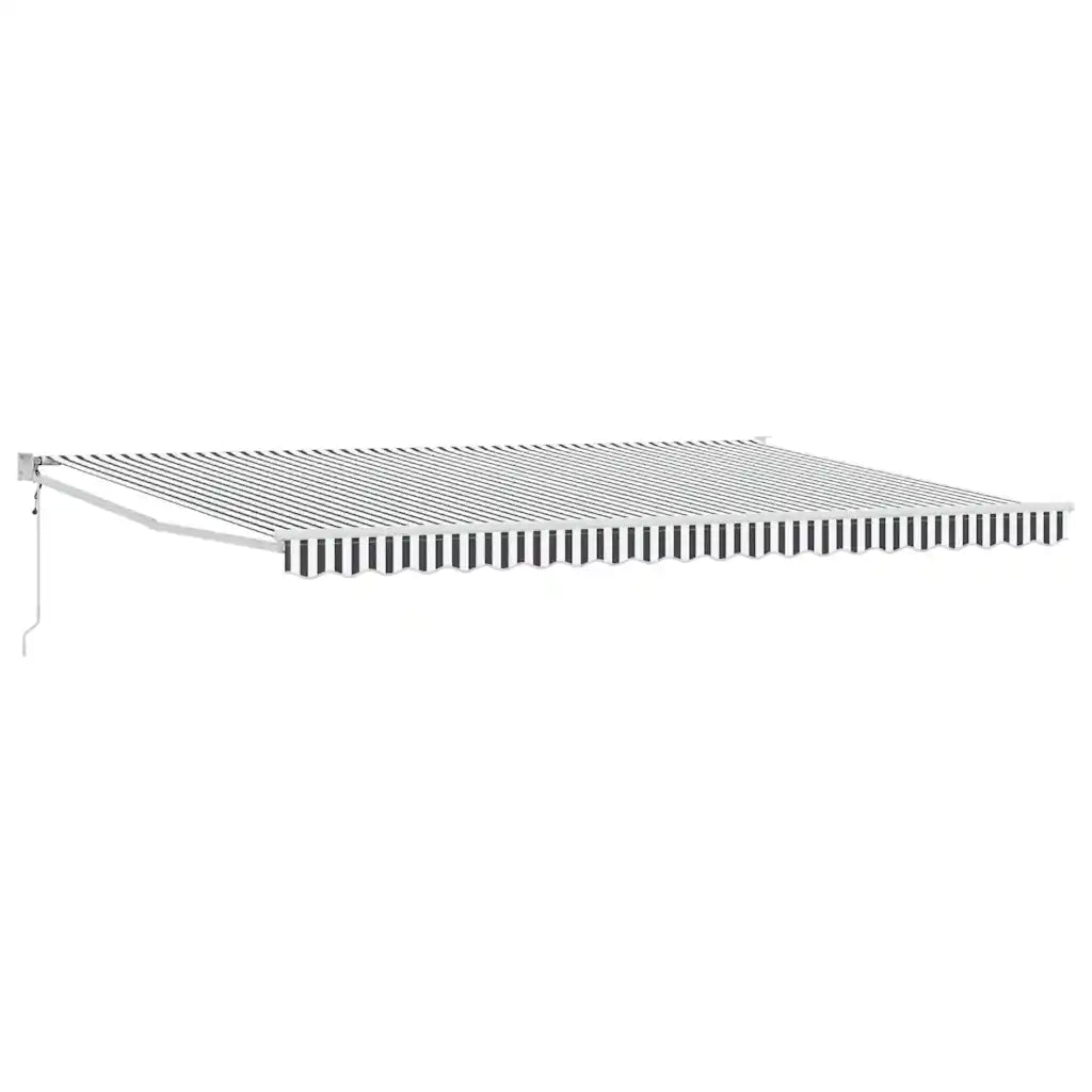 Tenda Retrattile Antracite e Bianca 5x3 m Tessuto e Alluminio 3216117