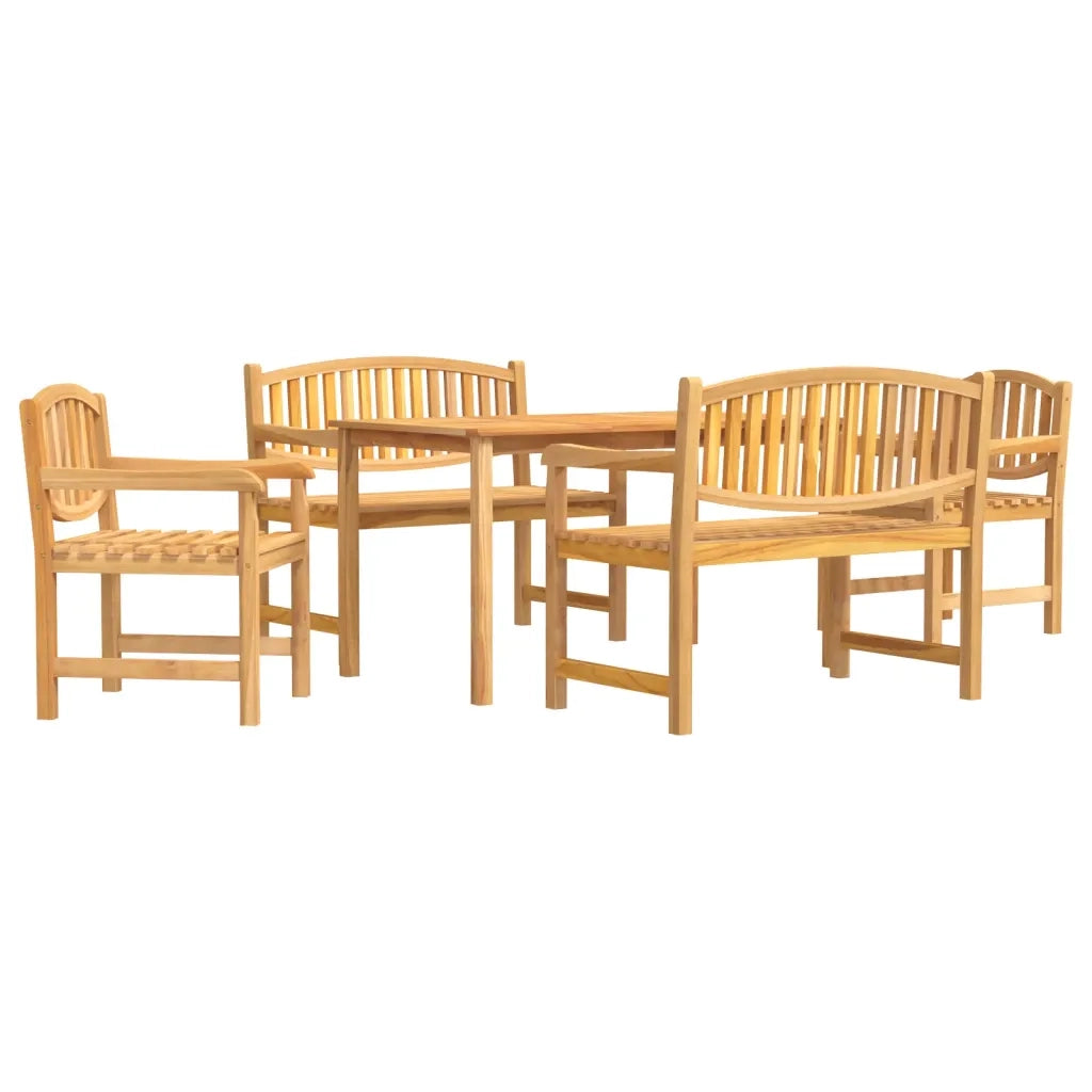 Set da Pranzo per Giardino 5 pz in Legno Massello di Teakcod mxl 69711