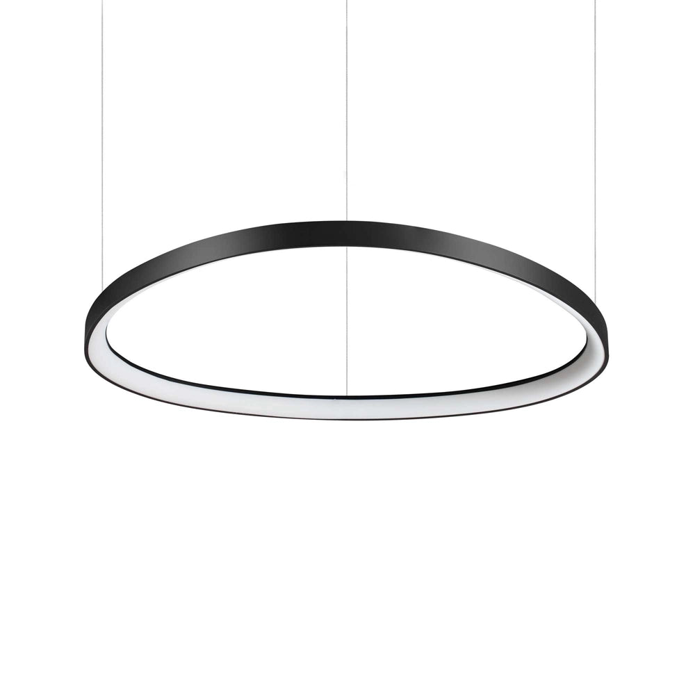 Sospensione Moderna Gemini Metallo Nero Led 60W 3000K Luce Calda