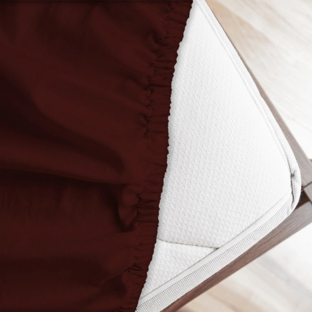 Lenzuolo letto sotto con angoli 100% puro cotone Made in Italy tinta unita Marrone - 1 Piazza e mezza
