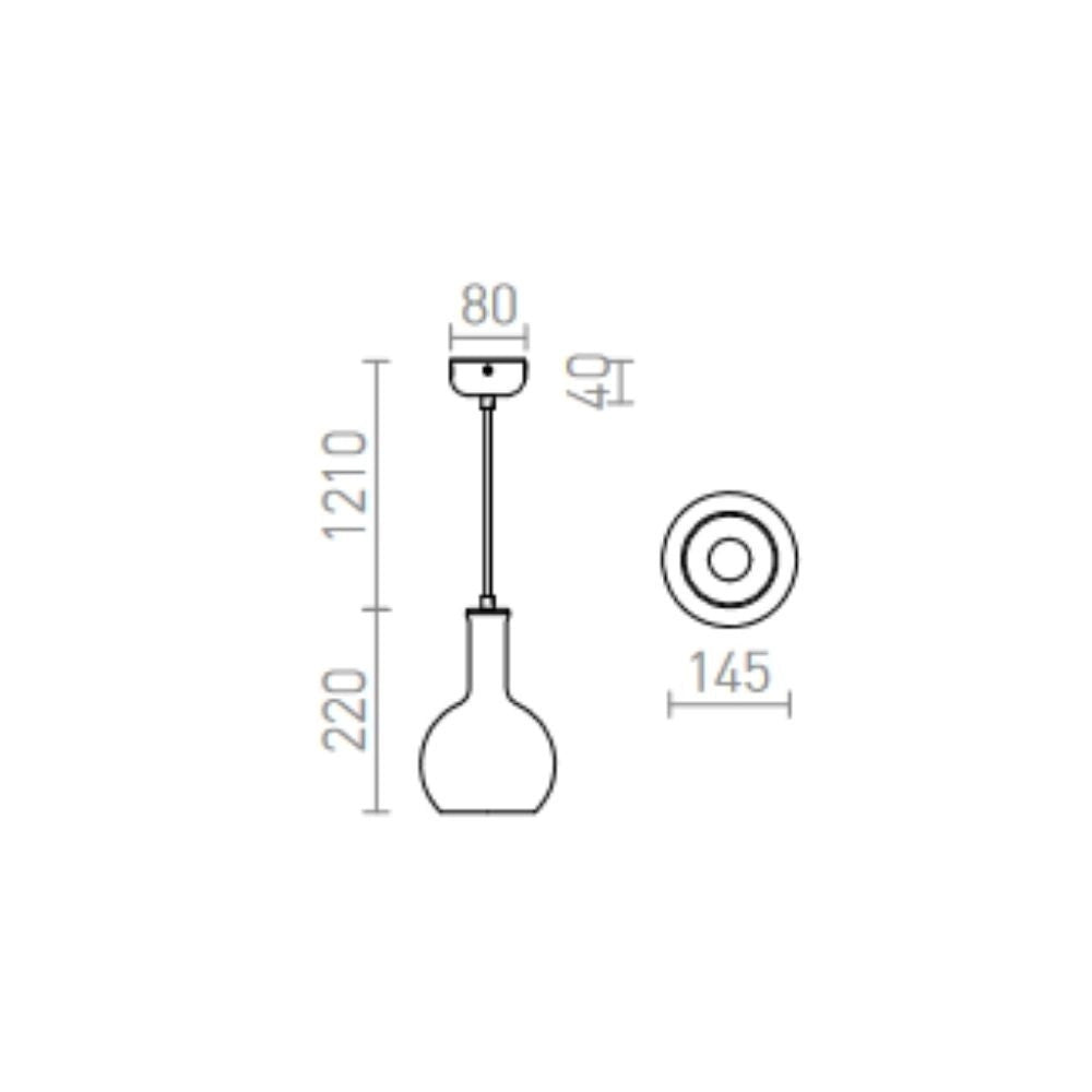 Lampadario PULIRE RD a sospensione vetro opalino/legno/cromo 230V E14 28W
