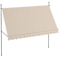 Tendalino autoportante manuale avvolgibile 3,5L x 1,2l x 2,1-3H m inclinazione regolabile metallo alluminio poliestere sabbia