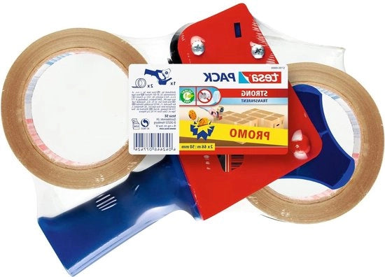 Nastro trasparente forte 2 x 66m x 50mm + stand per applicatore