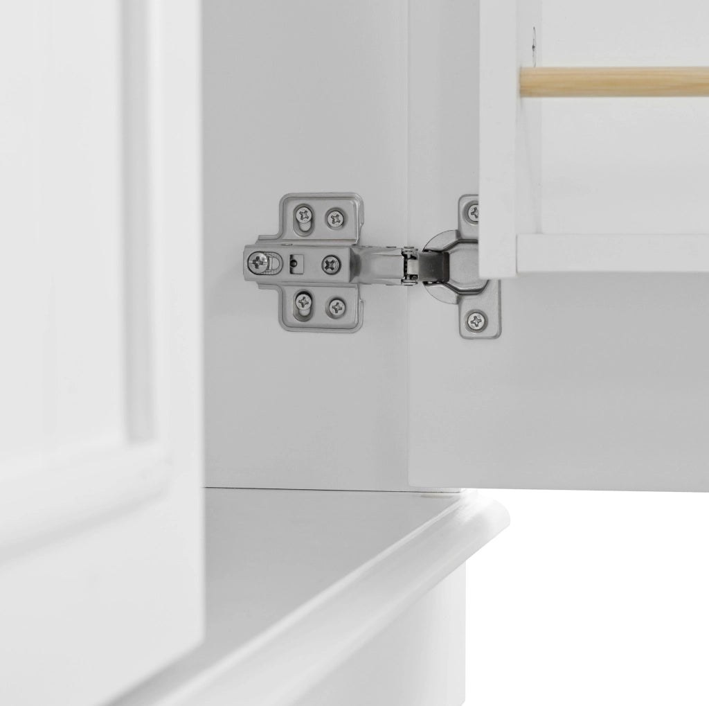 Credenza da pranzo 126x40x86 cm in MDF bianco, 3 cassetti