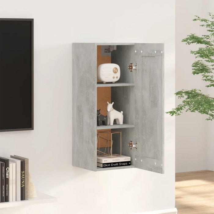 Mobile Pensile Grigio Cemento 35x34x90 cm in Legno Multistrato cod mxl 47021