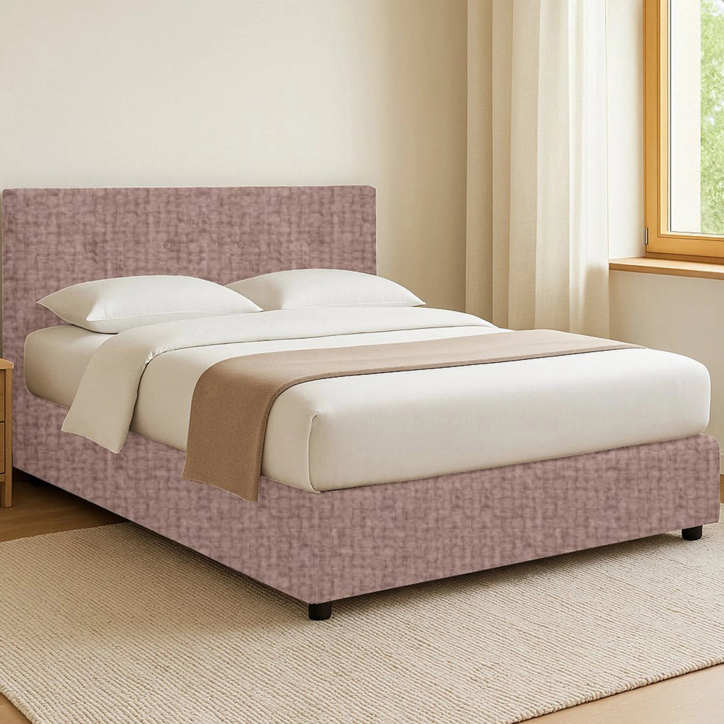Ripon, Letto Singolo Sfoderabile Made in Italy, Rosa Antico