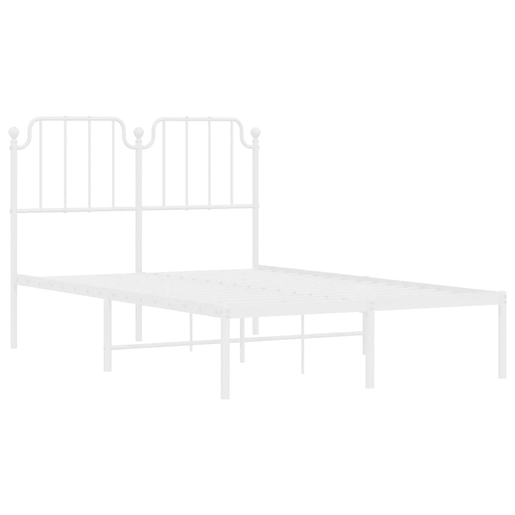 Giroletto con Testiera Metallo Bianco 120x190 cm 373933