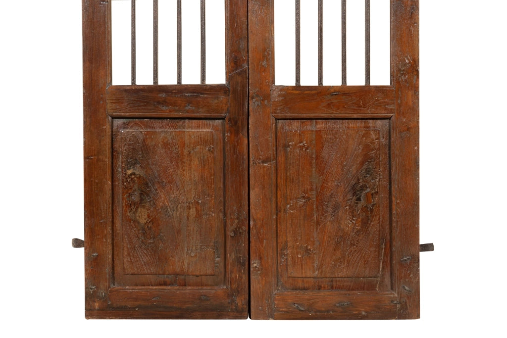 Biscottini Porta portone in legno massello e ferro da interno o da esterno vecchia e antica medievale scorrevole