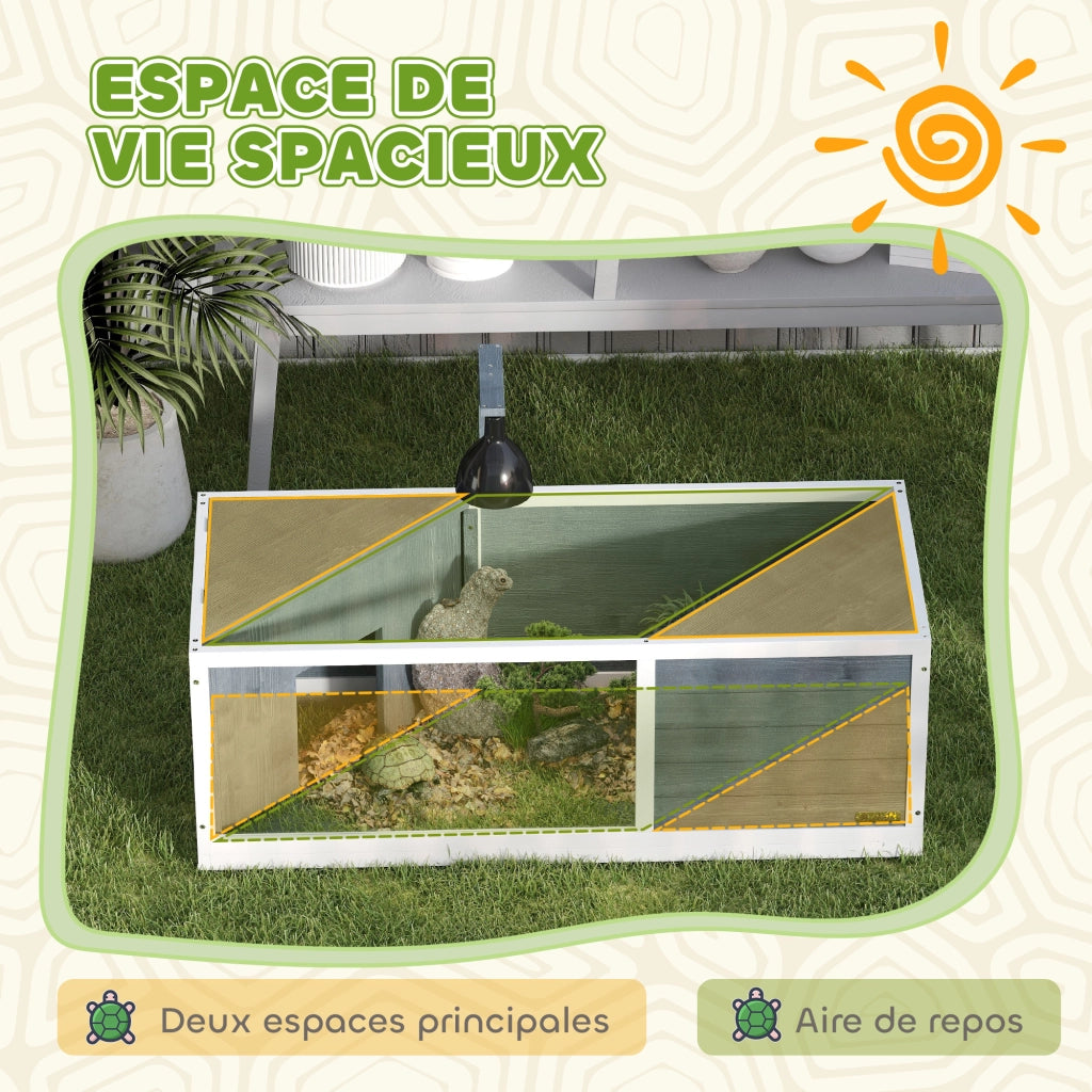 Recinto per Tartarughe con Tetto Apripibile ¨C Minimal ¨C Grigio 120x50x40 cm