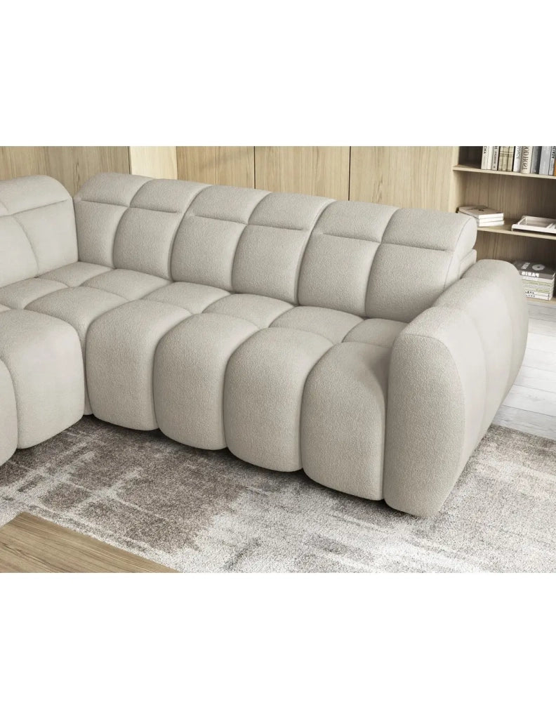 Divano angolare elettrico RONDA 4 posti beige – angolo sinistro