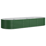 Fioriere | Cassetta per fiori | Letto Giardino Acciaio Zincato 224x80x36 cm Verde