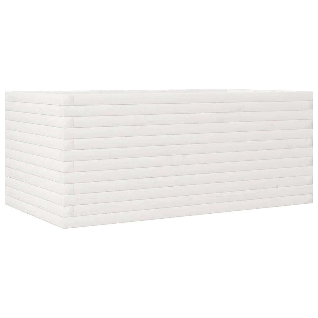 Fioriera rialzata per piante fiori terrazza giardino 110 x 60 x 45,5 cm legno di pino massiccio bianco 02_0037370