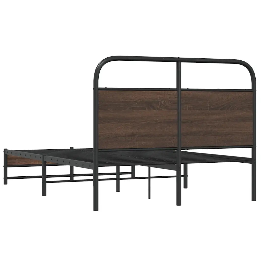Letto matrimoniale | Letto per adulti | Giroletto senza Materasso Rovere Marrone 135x190 cm Truciolato