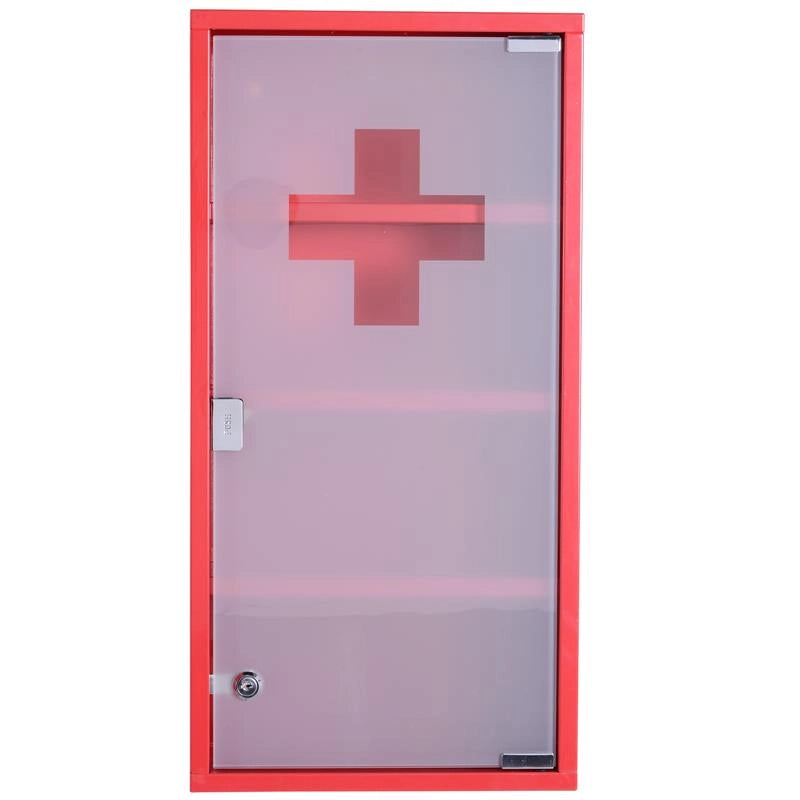 ARMADIETTO PRONTO SOCCORSO PER MEDICINALI  60 X 30 X 12 CM ROSSO