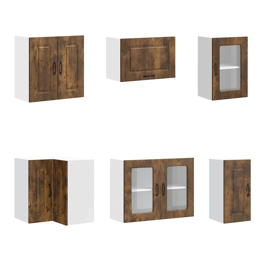 Set Mobili da Cucina 11 pz Kalmar Rovere Fumo Legno Multistrato