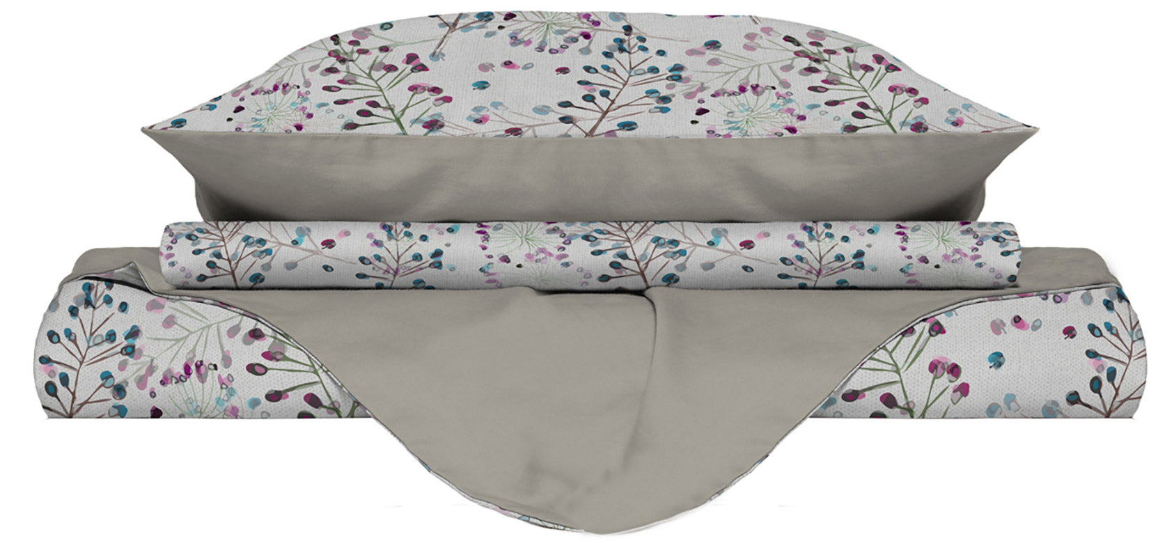 Copripiumino Matrimoniale Double Face con Federe Stampato Flor