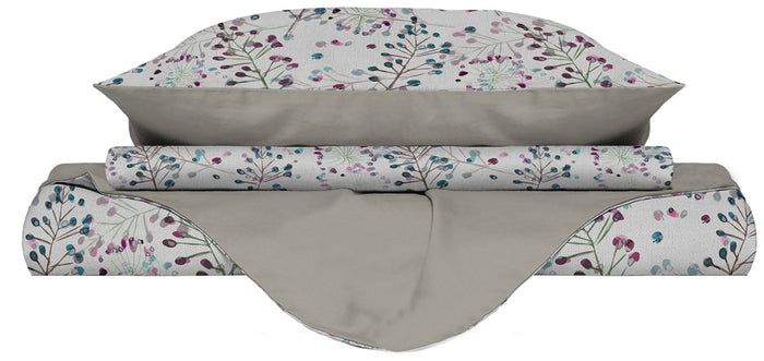 Copripiumino Matrimoniale Double Face con Federe Stampato Flor