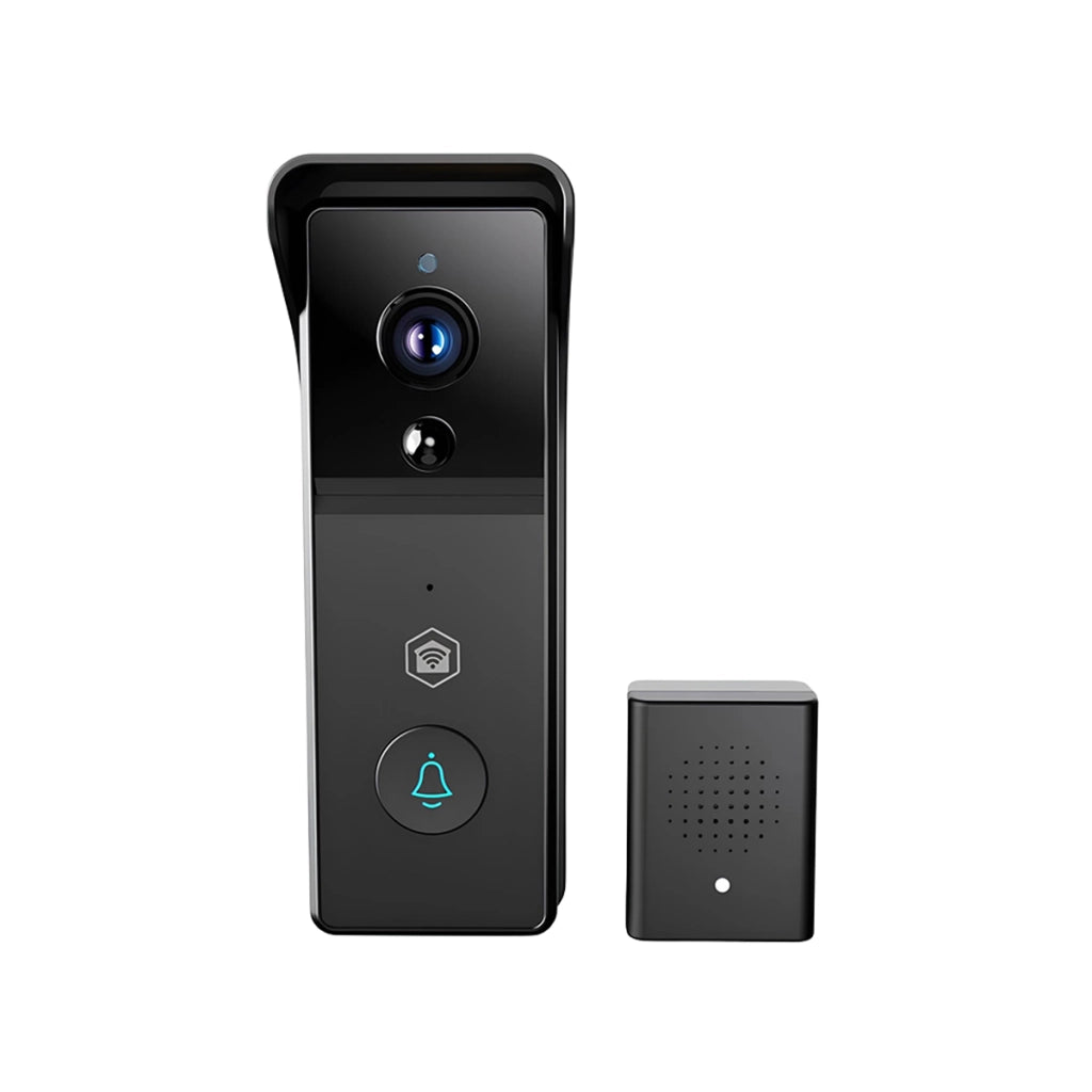 Videocitofono Wi-Fi 3MP Full HD 1296p IPX44 con Campanello USB 4400mAh Nero Nedis