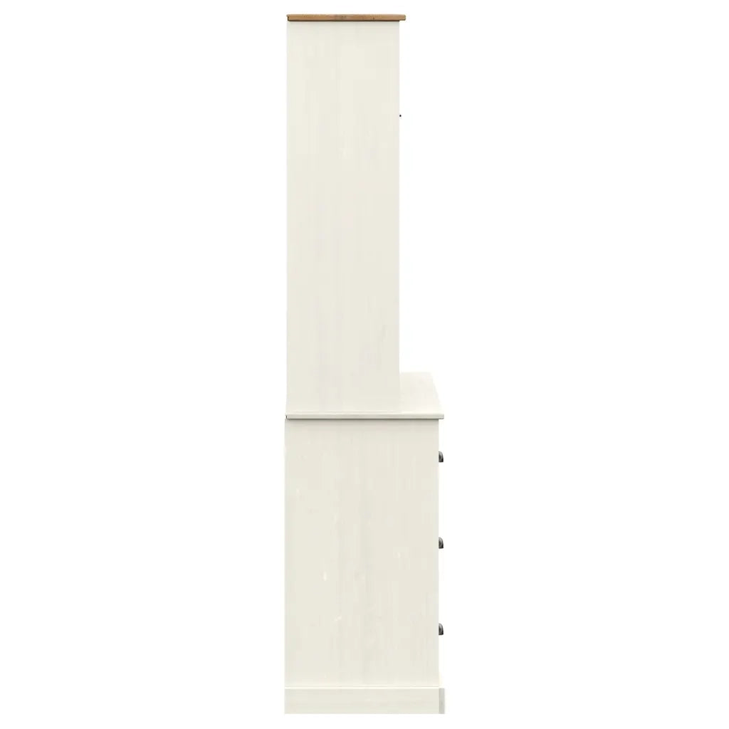 Credenza VIGO Bianca 78x40x175 cm in Legno Massello di Pino 3188305