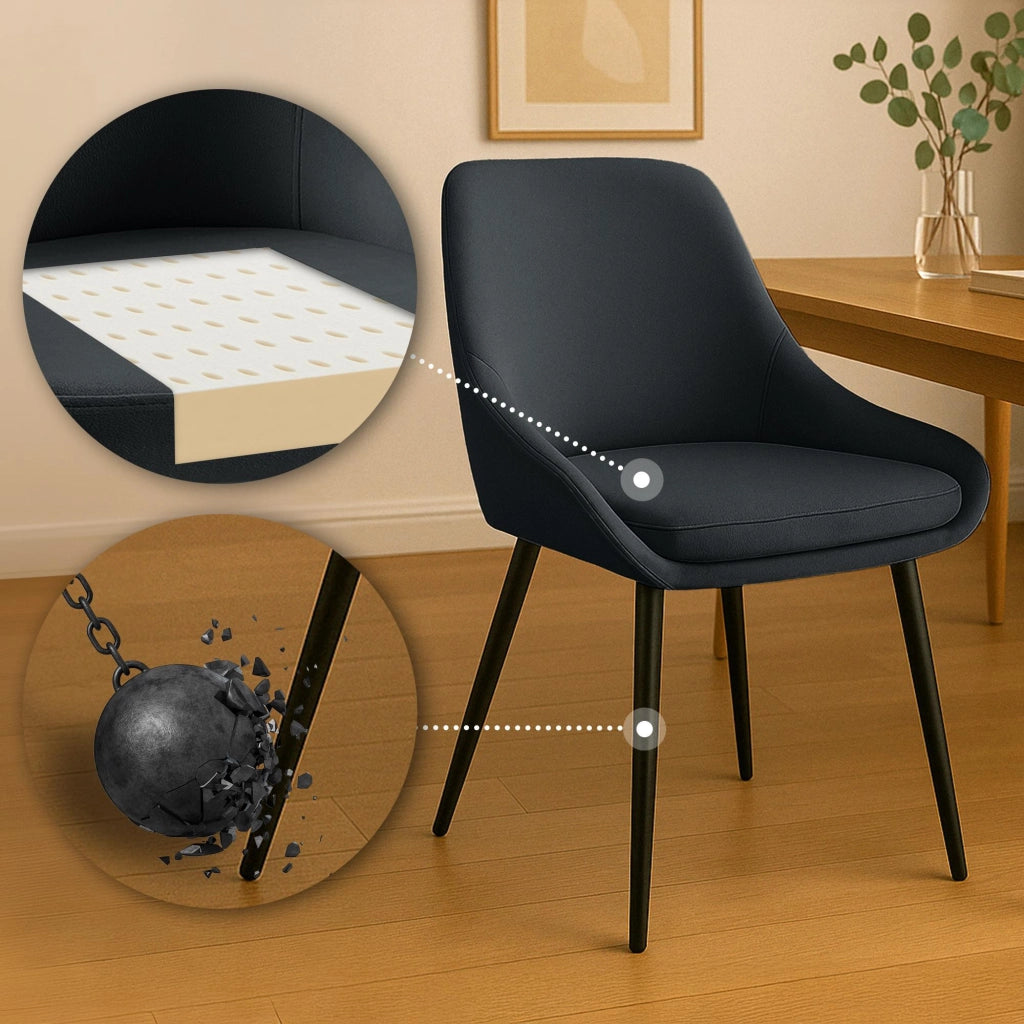 Set di 2 sedie per sala da pranzo Elmira velluto nero 7