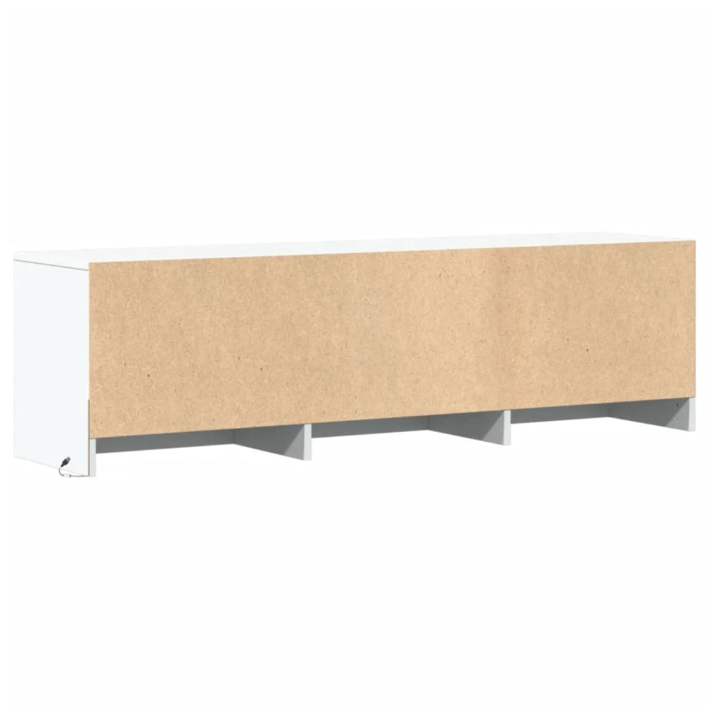 Mobile TV con LED-Credenza per TV Bianco 140 x 34 x 40 cm Legno multistrato