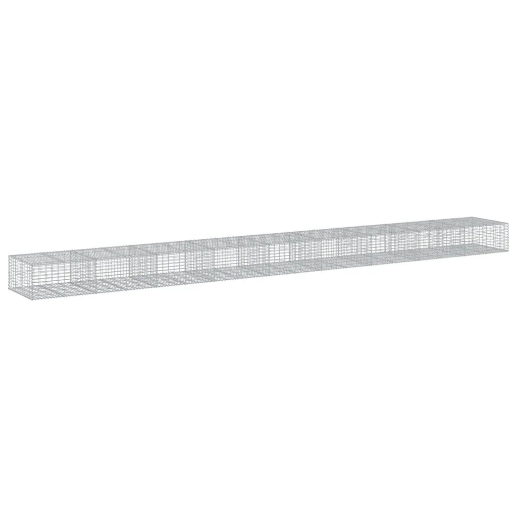 Cesto Gabbione con Copertura 900x100x50 cm in Ferro Zincato 3295186
