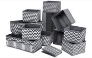 12 organizzatori di carico per comodini, contenitore di stoccaggio tessile, separatori di armadio pieghevoli, casse per calze, reggiseni, cravatte, sciarpe, cosmetici (grigio)
