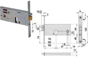 ELETTROSERRATURA DA INFILARE PER FASCE MM.64 H 1451  mm.80 (14510800) frontale mm.16    CISA
