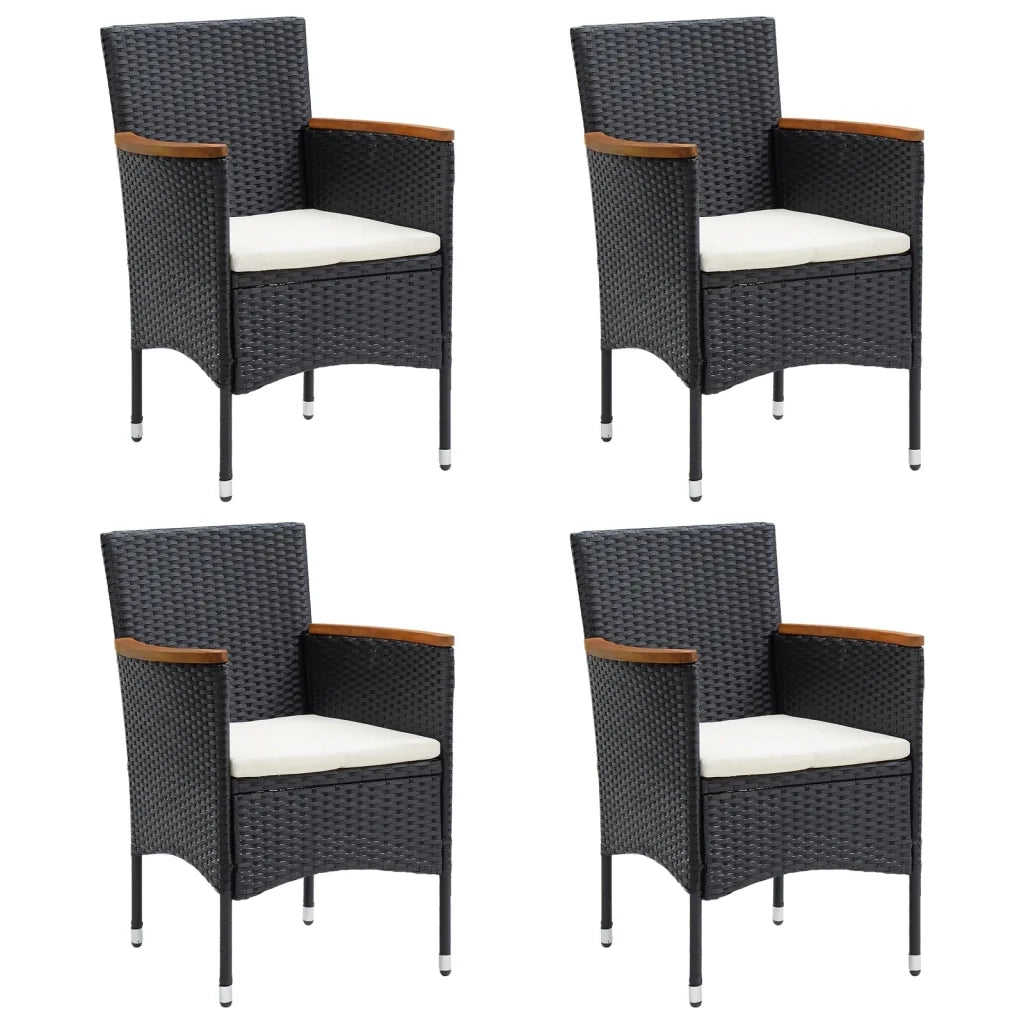 Set da Pranzo da Giardino 5 pz con Cuscini Nero 3156632