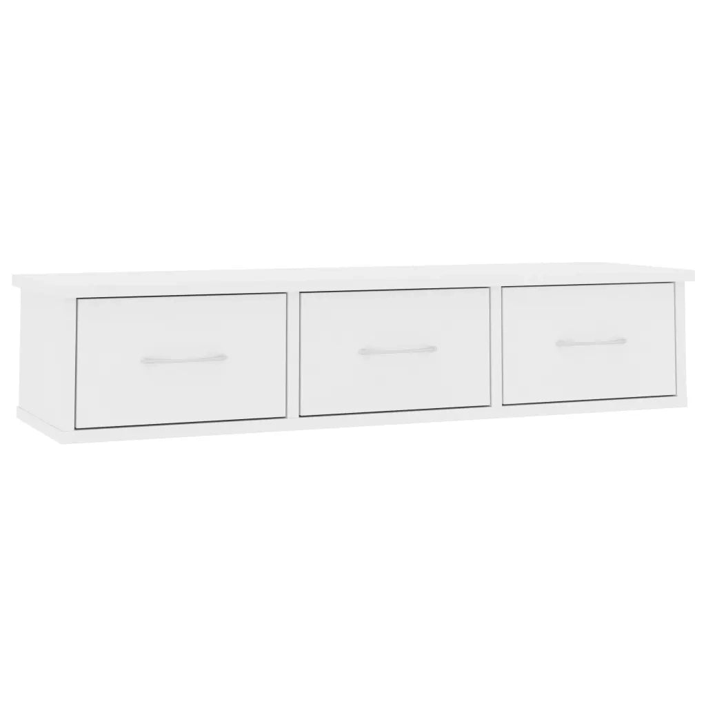 Scaffale con Cassetti a Parete Bianco 88x26x18,5 cm Truciolato cod mxl 33722