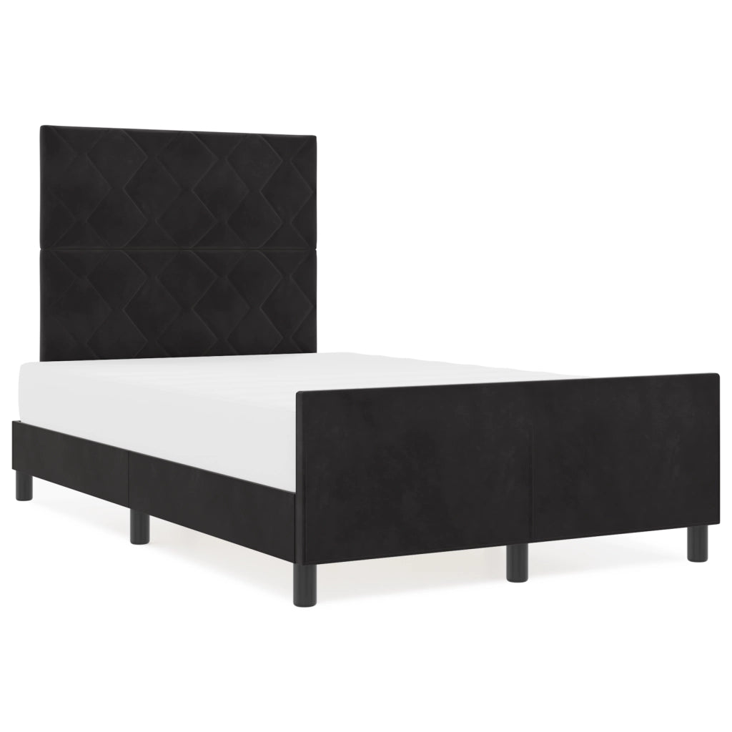 Struttura Letto Nera 120x190 cm in Velluto