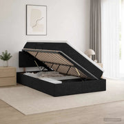 Letto con contenitore e materasso Nero 120 x 200 cm Velluto 3458552