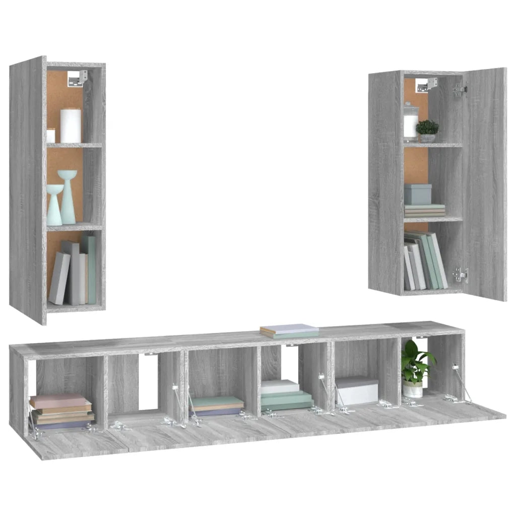 Set di Mobili Porta TV 5 pz | Armadietto TV | Mobile Porta TV Grigio Sonoma in Legno Multistrato